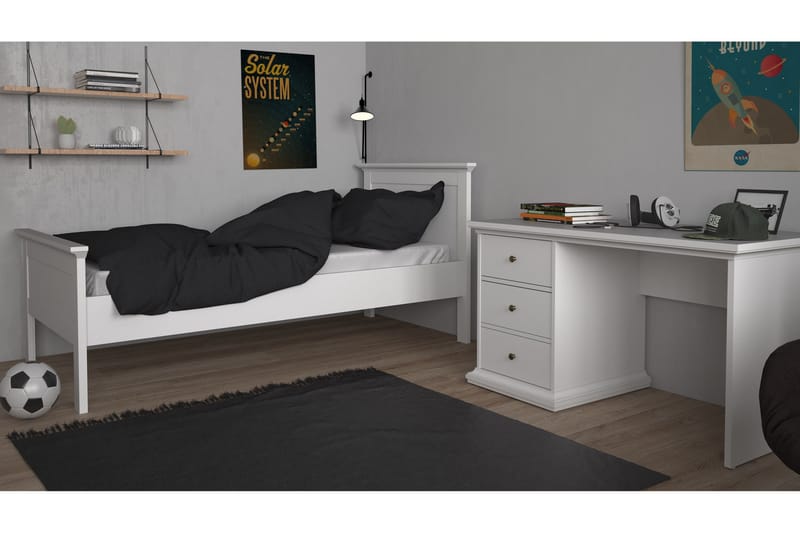 Paris Skrivebord 130 cm - Hvid - Møbler - Borde - Kontorbord - Skrivebord