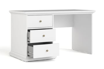 Paris Skrivebord 130 cm - Hvid - Møbler - Borde - Kontorbord - Skrivebord