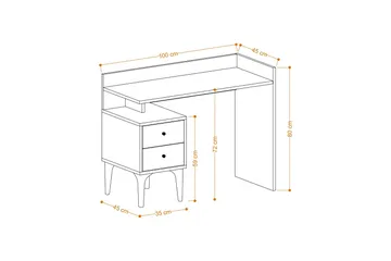 Puuk Skrivbord 45x100 cm - Eg - Møbler - Borde - Kontorbord - Skrivebord