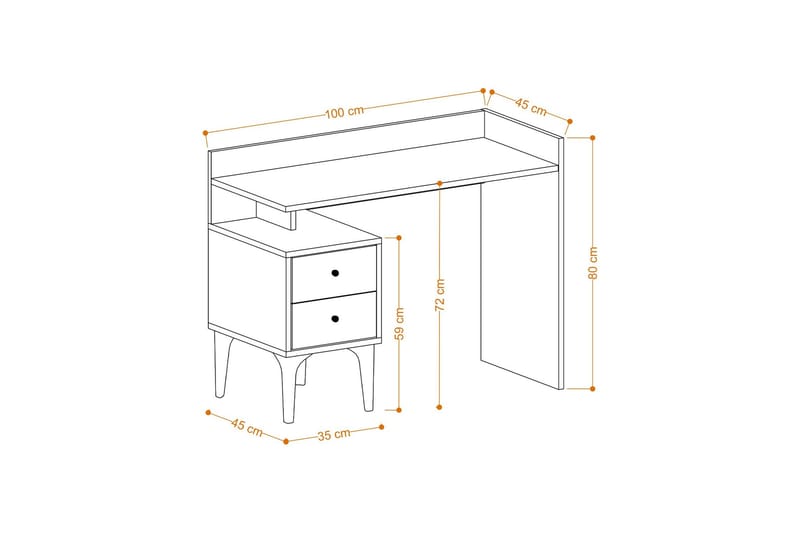 Puuk Skrivbord 45x100 cm - Eg - Møbler - Borde - Kontorbord - Skrivebord
