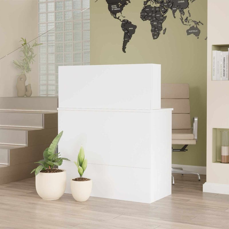 Receptionbord Skye Decor Bren (90 x 110 x 44,5 cm) Hvid - Hvid - Møbler - Borde - Kontorbord - Skrivebord