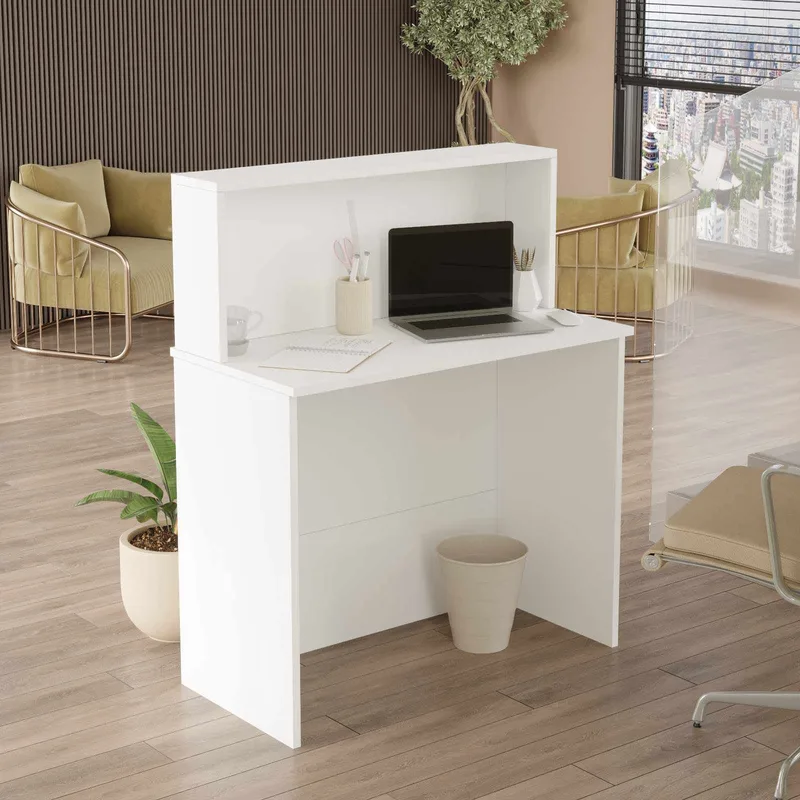 Receptionbord Skye Decor Bren (90 x 110 x 44,5 cm) Hvid - Hvid - Møbler - Borde - Kontorbord - Skrivebord