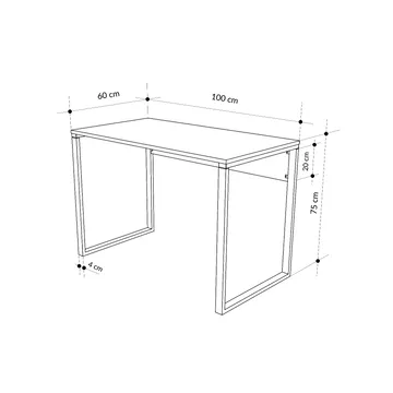 Renora Skrivebord 100 cm - Retrogrå og sort - Møbler - Borde - Kontorbord - Skrivebord