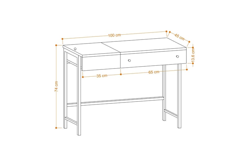 Retore Skrivebord 45x100 cm - Eg/Sort - Møbler - Borde - Kontorbord - Skrivebord