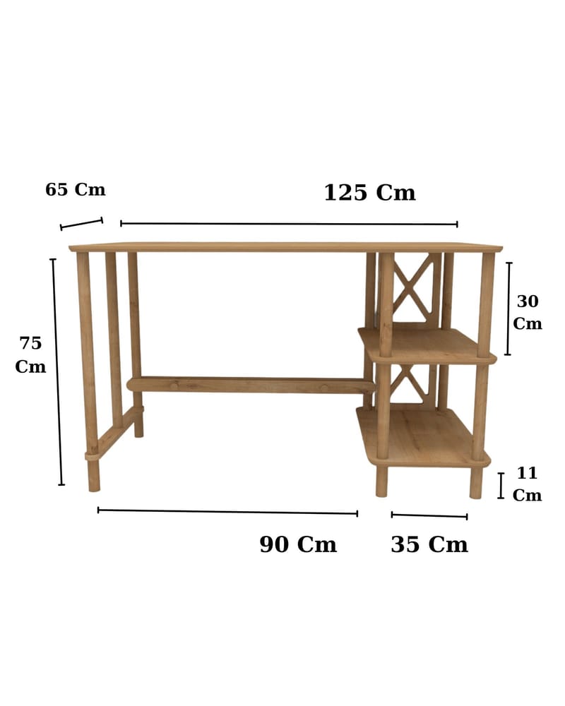 Rorina Skrivebord 125 cm - Eg - Møbler - Borde - Kontorbord - Skrivebord