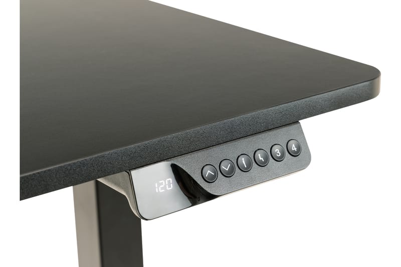 Salomi Skrivebord Hæve/sænke 120x120 cm - Sort - Skrivebord