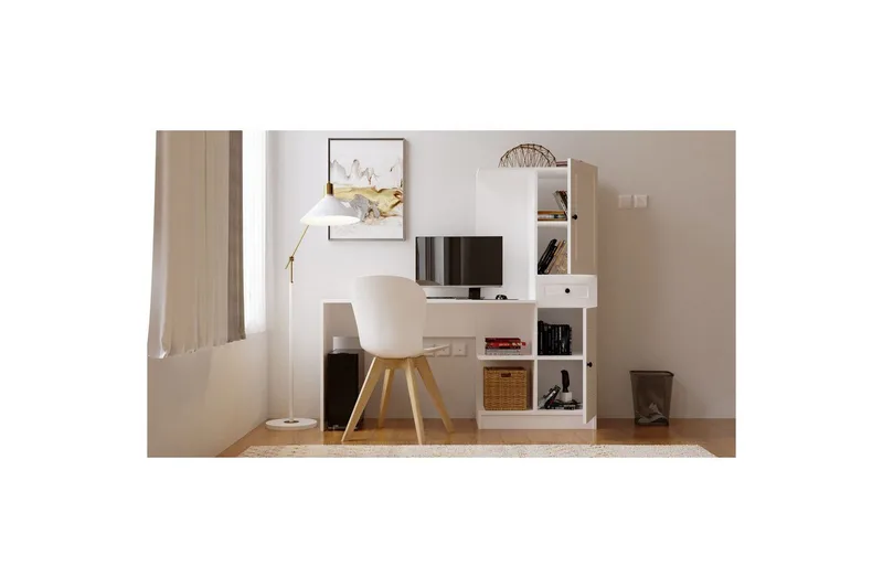 Salor Skrivebord 40x120 cm - Hvid - Møbler - Borde - Kontorbord - Skrivebord