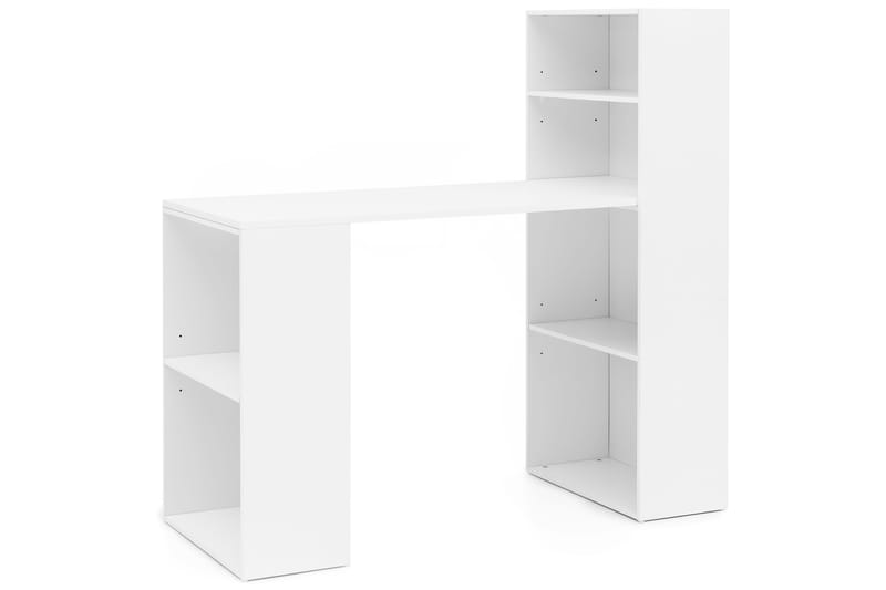 Shuping Skrivebord 120 cm med Opbevaring Hylder - Hvid - Skrivebord