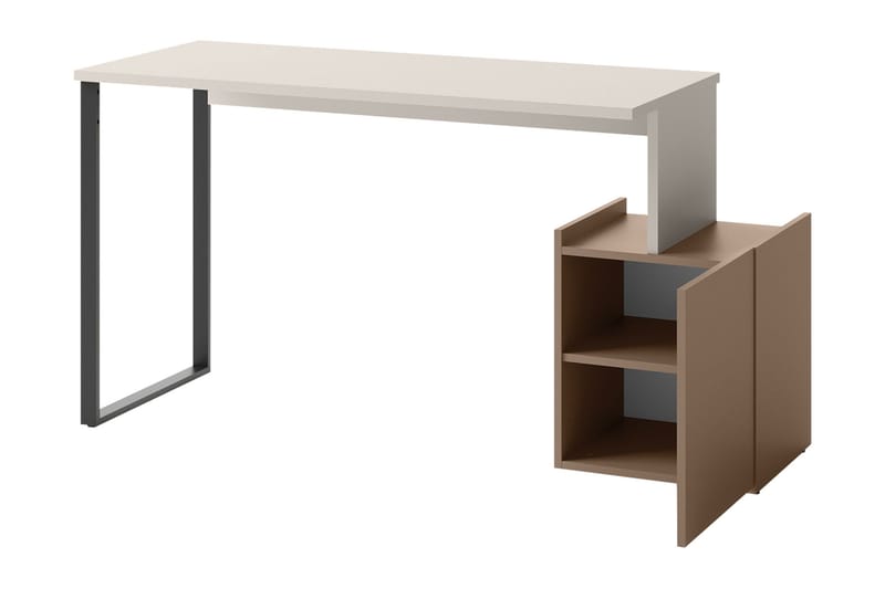 Sigmana Skrivebord 125x55 cm - Lysegrå/Brun - Møbler - Borde - Kontorbord - Skrivebord