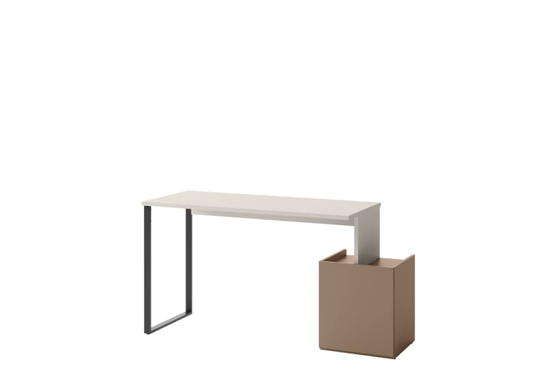 Sigmana Skrivebord 125x55 cm - Lysegrå/Brun - Møbler - Borde - Kontorbord - Skrivebord