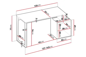 Sigmana Skrivebord 125x55 cm - Lysegrå/Brun - Møbler - Borde - Kontorbord - Skrivebord