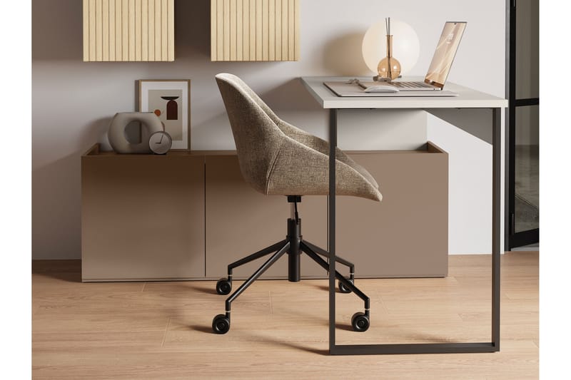 Sigmana Skrivebord 260x55 cm - Lysegrå/Brun - Møbler - Borde - Kontorbord - Skrivebord