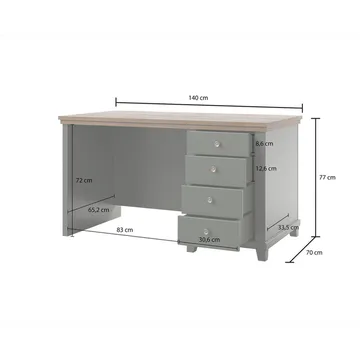 Skrivbord Skrivbord Evora med 4 Lådor Grön - Møbler - Borde - Kontorbord - Skrivebord