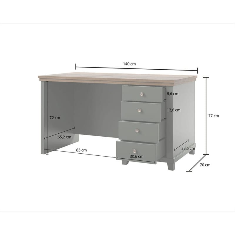 Skrivbord Skrivbord Evora med 4 Lådor Grön - Møbler - Borde - Kontorbord - Skrivebord