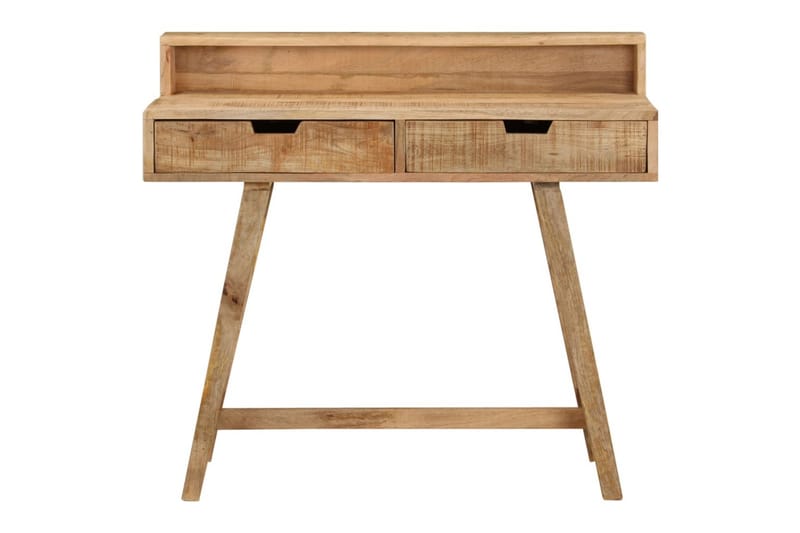 skrivebord 100x45x90 cm massivt ru mangotræ - Brun - Møbler - Borde - Kontorbord - Skrivebord