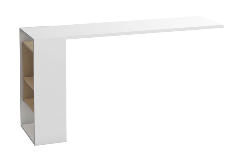 4You Skrivebordsskiva 142 cm med Opbevaring Hylde Hvid/Natur - VOX - Skrivebord