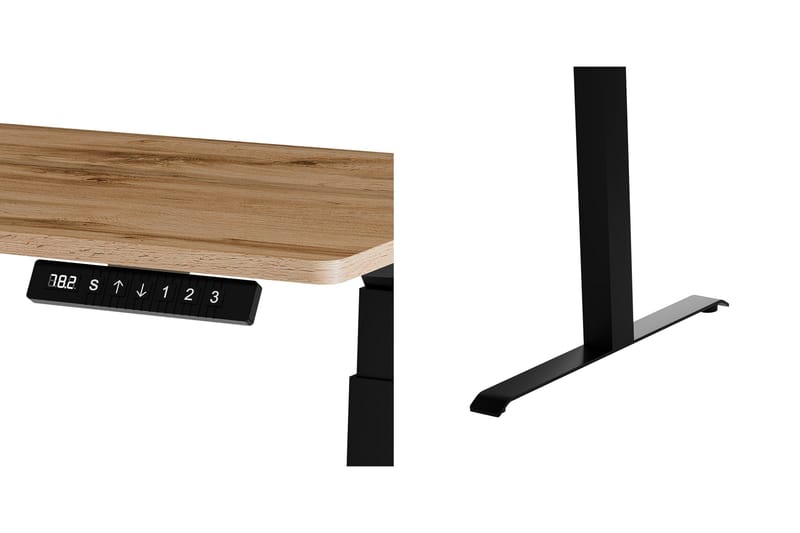 Adrianah Skrivebord 67x121 cm - Brun/Sort - Møbler - Borde - Kontorbord - Skrivebord - hæve-sænke-bord