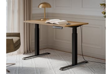 Adrianah Skrivebord 67x121 cm - Brun/Sort - Møbler - Borde - Kontorbord - Skrivebord - hæve-sænke-bord
