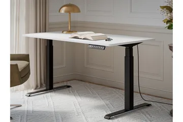 Adrianah Skrivebord 80x150 cm - Hvid/Sort - Møbler - Borde - Kontorbord - Skrivebord - hæve-sænke-bord