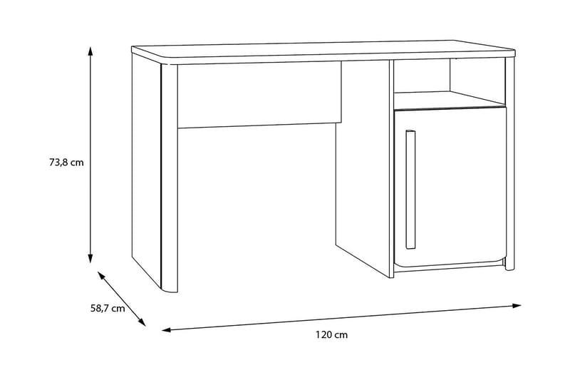 Ahmetbay Skrivebord 120 cm - Grå/Brun - Møbler - Borde - Kontorbord - Skrivebord