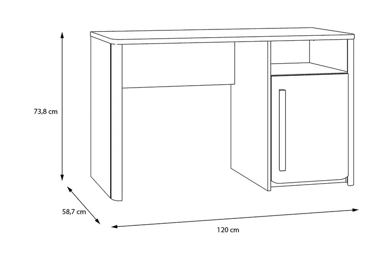 Ahmetbay Skrivebord 120 cm - Grå/Brun - Møbler - Borde - Kontorbord - Skrivebord