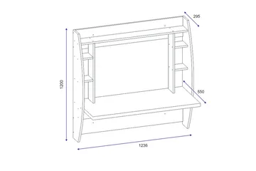 Ambalaj Vægskrivebord 120 cm med Opbevaring Hylder - Hvid - Møbler - Borde - Kontorbord - Skrivebord