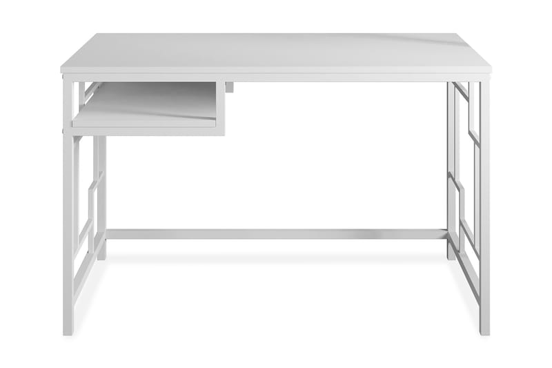 Amsberg Skrivebord 120 cm med Opbevaring Hylde - Hvid - Skrivebord