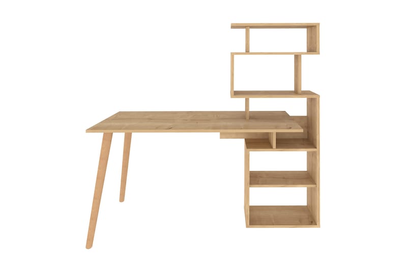 Andifli Skrivebord 55x146,4x133 cm med opbevaring - Eg - Møbler - Borde - Kontorbord - Skrivebord
