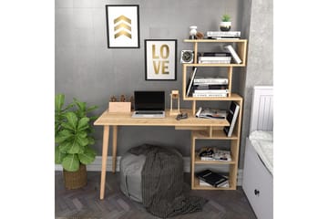 Andifli Skrivebord 55x146,4x133 cm med opbevaring - Eg - Møbler - Borde - Kontorbord - Skrivebord