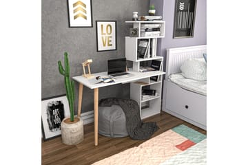 Andifli Skrivebord 55x146,4x133 cm med opbevaring - Hvid - Møbler - Borde - Kontorbord - Skrivebord