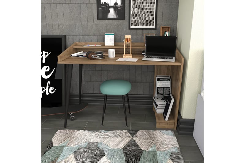 Andifli Skrivebord 59x88,3x121,8 cm med opbevaring - Brun - Møbler - Borde - Kontorbord - Skrivebord