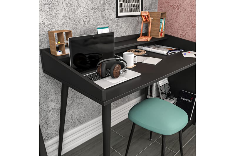 Andifli Skrivebord 59x88,3x121,8 cm med opbevaring - Sort - Møbler - Borde - Kontorbord - Skrivebord