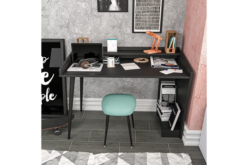 Andifli Skrivebord 59x88,3x121,8 cm med opbevaring - Sort - Møbler - Borde - Kontorbord - Skrivebord