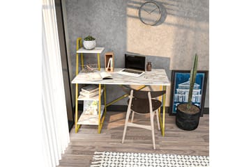 Andifli Skrivebord 60x120x120 cm med opbevaring - Hvid - Møbler - Borde - Kontorbord - Skrivebord