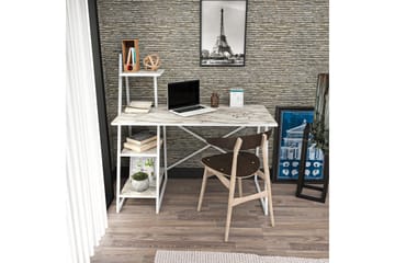 Andifli Skrivebord 60x120x120 cm med opbevaring - Hvid - Møbler - Borde - Kontorbord - Skrivebord