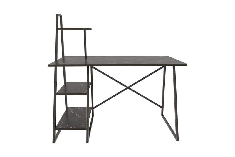 Andifli Skrivebord 60x120x120 cm med opbevaring - Sort - Møbler - Borde - Kontorbord - Skrivebord
