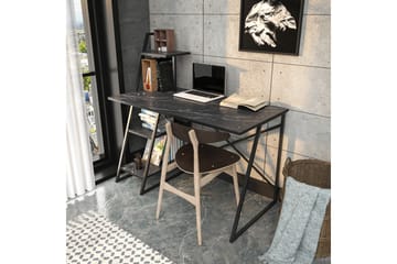 Andifli Skrivebord 60x120x120 cm med opbevaring - Sort - Møbler - Borde - Kontorbord - Skrivebord