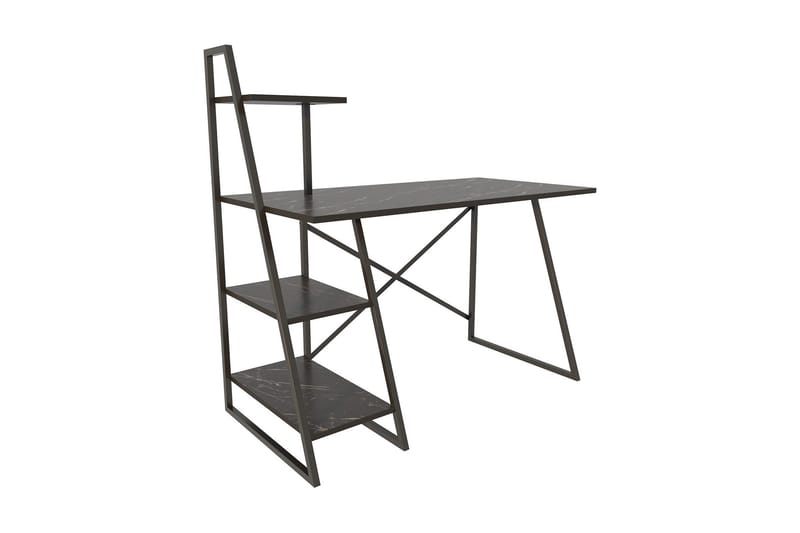 Andifli Skrivebord 60x120x120 cm med opbevaring - Sort - Møbler - Borde - Kontorbord - Skrivebord