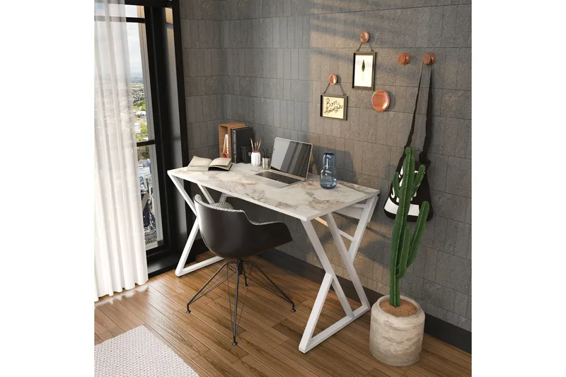 Andifli Skrivebord 60x75x120 cm - Hvid - Møbler - Borde - Kontorbord - Skrivebord