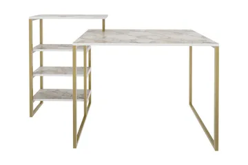 Andifli Skrivebord 60x76,8x133 cm med opbevaring - Guld - Møbler - Borde - Kontorbord - Skrivebord