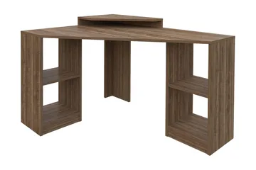 Andifli Skrivebord 90x76,8x120 cm med opbevaring - Brun - Møbler - Borde - Kontorbord - Skrivebord - hjørneskrivebord