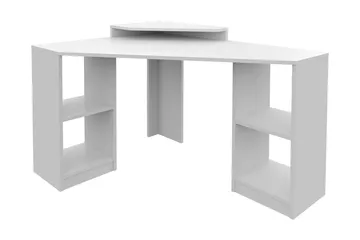Andifli Skrivebord 90x76,8x120 cm med opbevaring - Hvid - Møbler - Borde - Kontorbord - Skrivebord - hjørneskrivebord