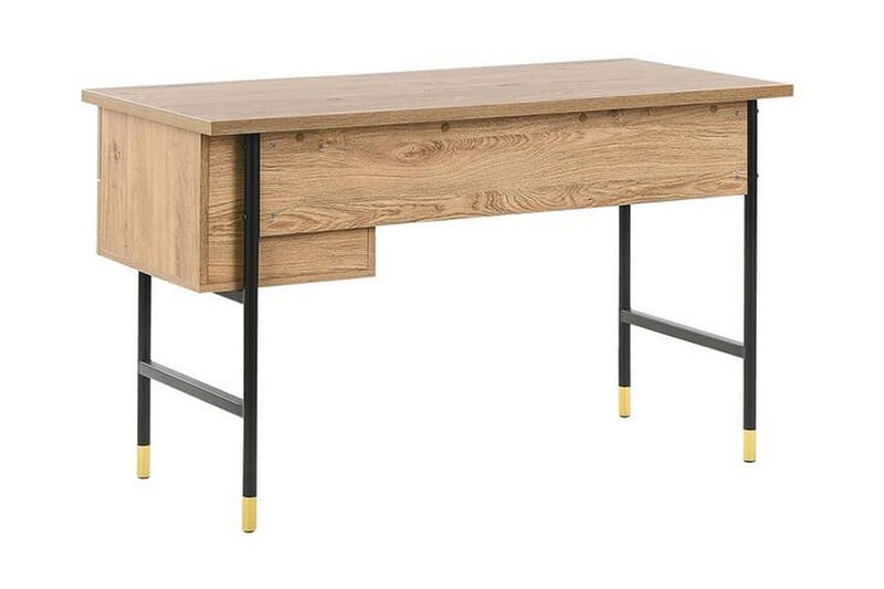 Assaria Skrivebord 120 cm med Opbevaring 2 Skuffer - Lyset Træ - Skrivebord