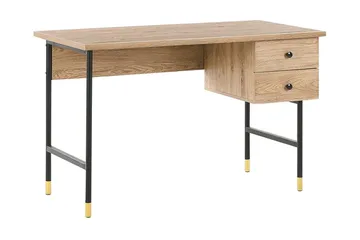 Assaria Skrivebord 120 cm med Opbevaring 2 Skuffer - Lyset Træ - Møbler - Borde - Kontorbord - Skrivebord