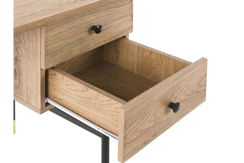 Assaria Skrivebord 120 cm med Opbevaring 2 Skuffer - Lyset Træ - Møbler - Borde - Kontorbord - Skrivebord