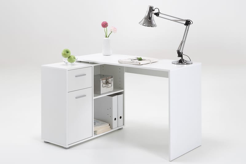 Astraea Skrivebord 117 cm med Opbevaring - Hvid - Skrivebord