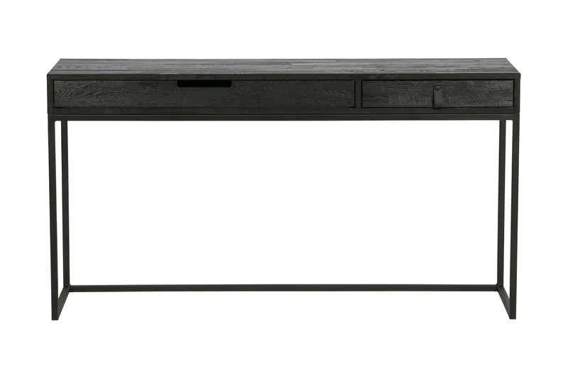 Atila Skrivebord 140 cm med Opbevaring Skuffer - Eg/Sort - Møbler - Borde - Kontorbord - Skrivebord