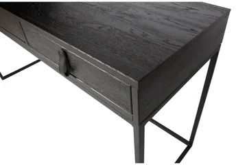 Atila Skrivebord 140 cm med Opbevaring Skuffer - Eg/Sort - Møbler - Borde - Kontorbord - Skrivebord