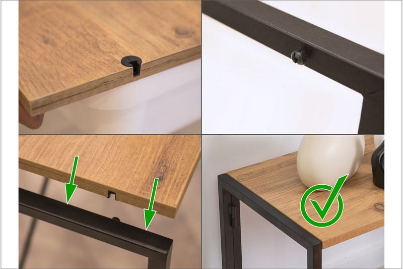 Aura Skrivebord 139 cm - Brun/Sort - Møbler - Borde - Kontorbord - Skrivebord
