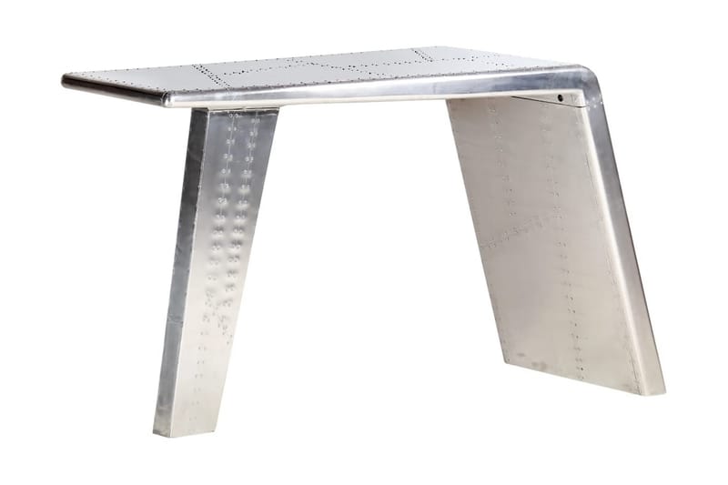 Aviator-skrivebord 112 x 50 x 76 cm metal sølvfarvet - Sølv - Møbler - Borde - Kontorbord - Skrivebord